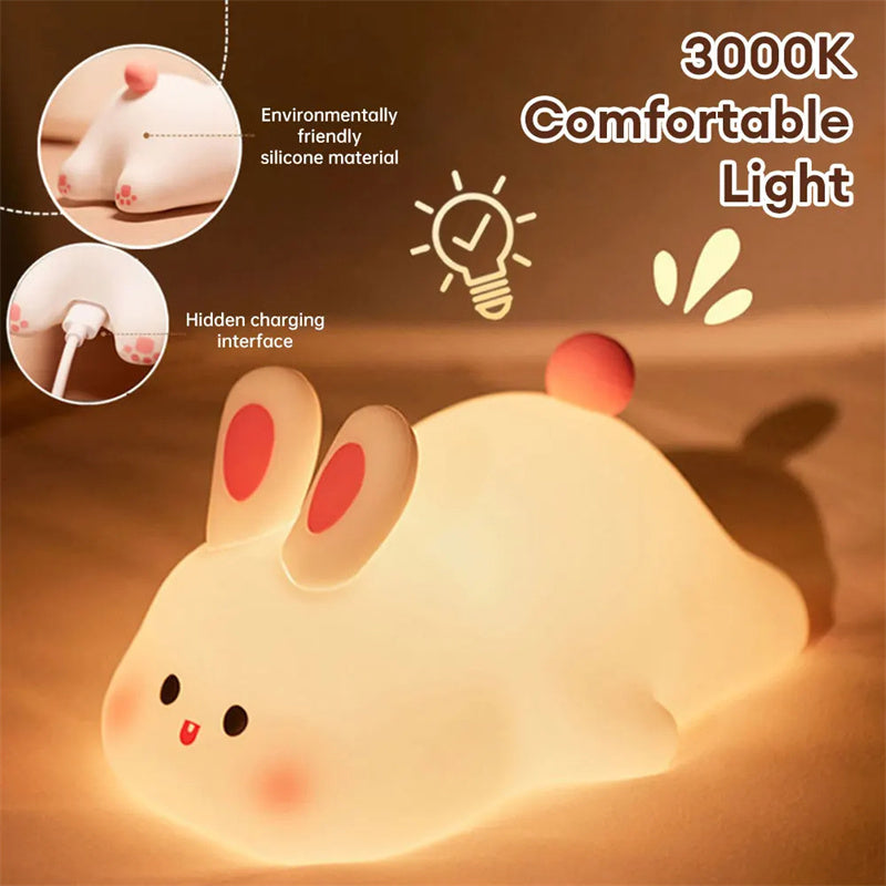 Lampada Notturna LED Coniglio Carino Con Sensore Touch