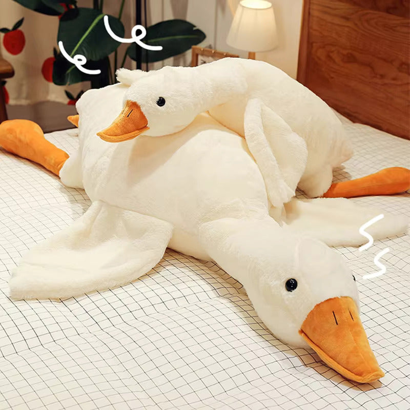 Großes weißes Gänse-Plüschkissen