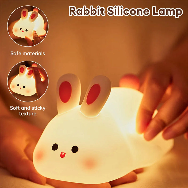 Lampada Notturna LED Coniglio Carino Con Sensore Touch