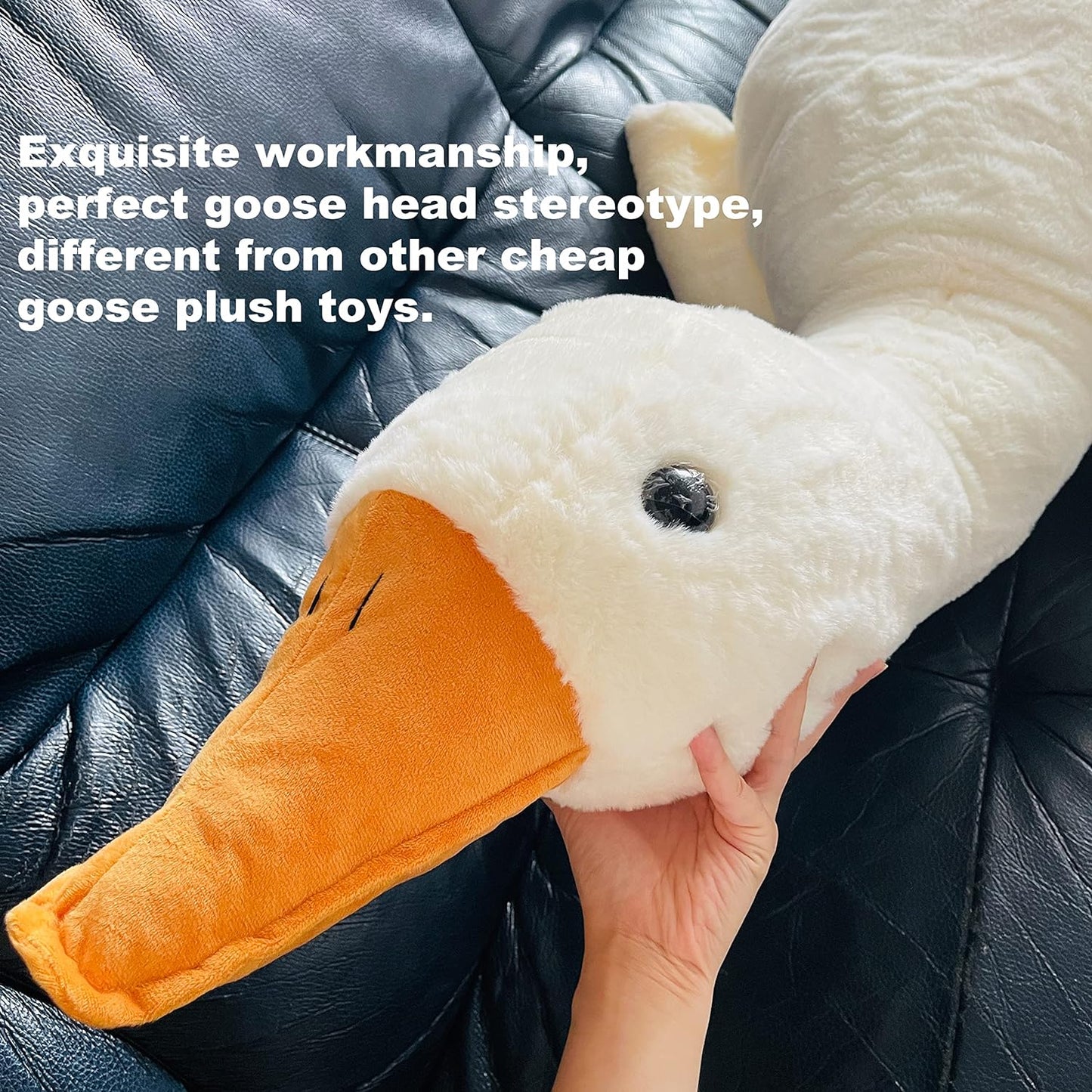Großes weißes Gänse-Plüschkissen