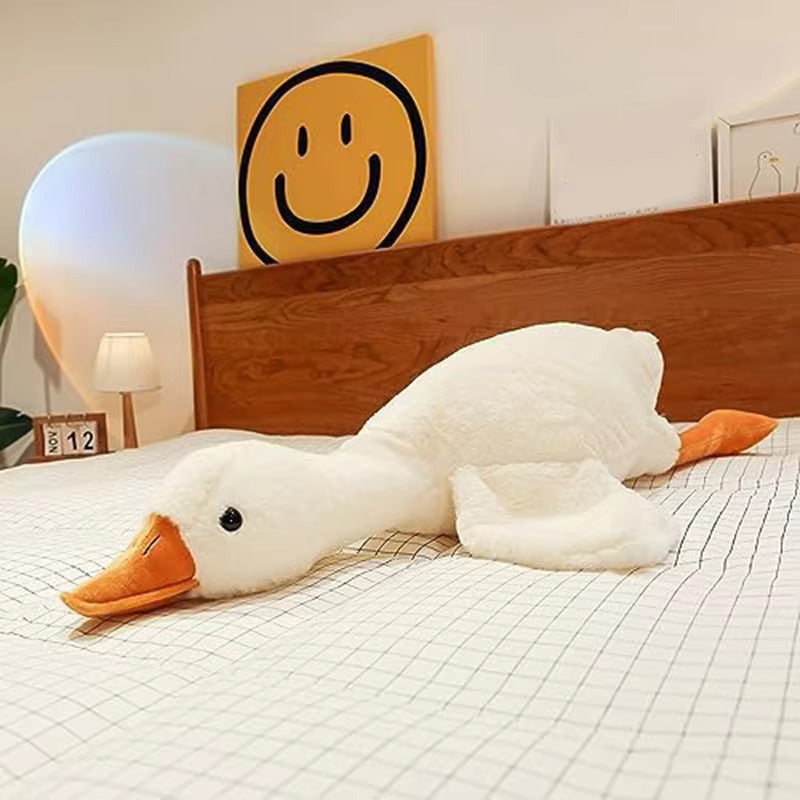 Großes weißes Gänse-Plüschkissen
