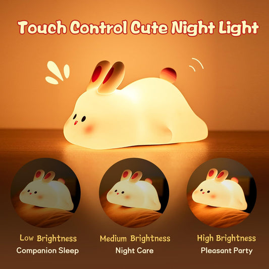 Lampada Notturna LED Coniglio Carino Con Sensore Touch