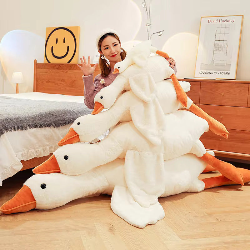 Grande cuscino peluche oca bianca