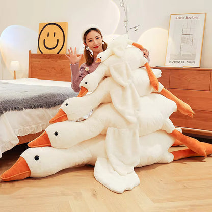Grande cuscino peluche oca bianca