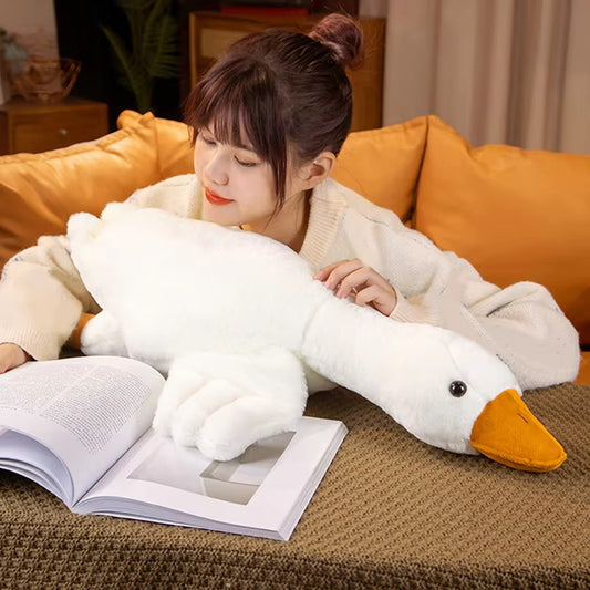 Grande cuscino peluche oca bianca