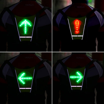 Sac à dos réfléchissant avec gilet LED rechargeable par USB