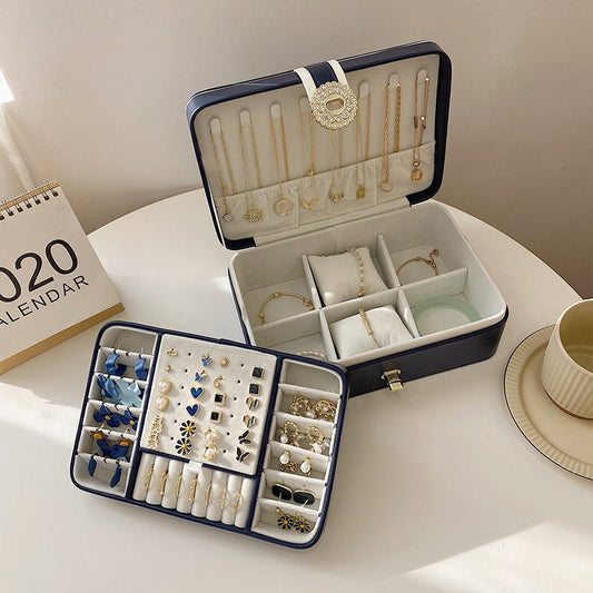 Boîte de rangement portable pour bijoux à grande capacité multi-couches
